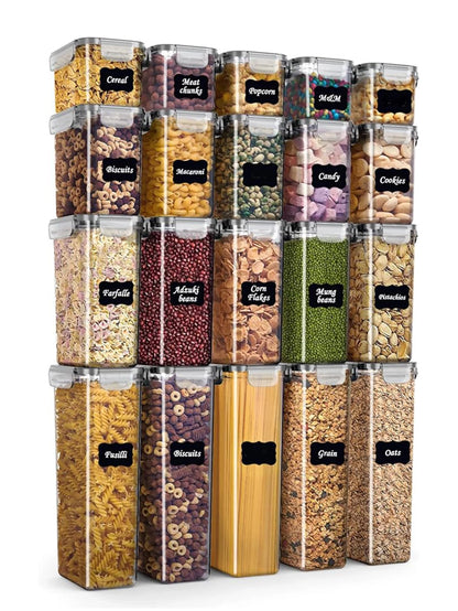 48pcs, Kitchen Gadgets, Sealed Pasta Boxes with LIDS, Labels and Markings - Versatile Containers for Pasta, Dry Food