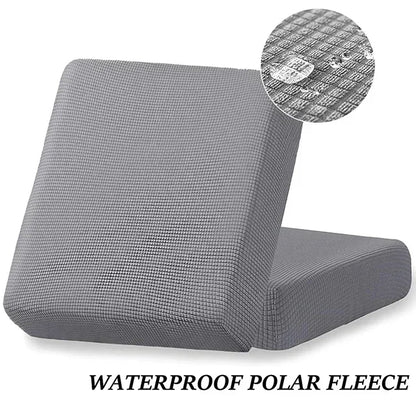 Waterproof Sofa Seat Cushion Cover Jacquard Polar Fleece Sofa Covers Elastic Removable Couch Cover Pets Kids Furniture Protector
