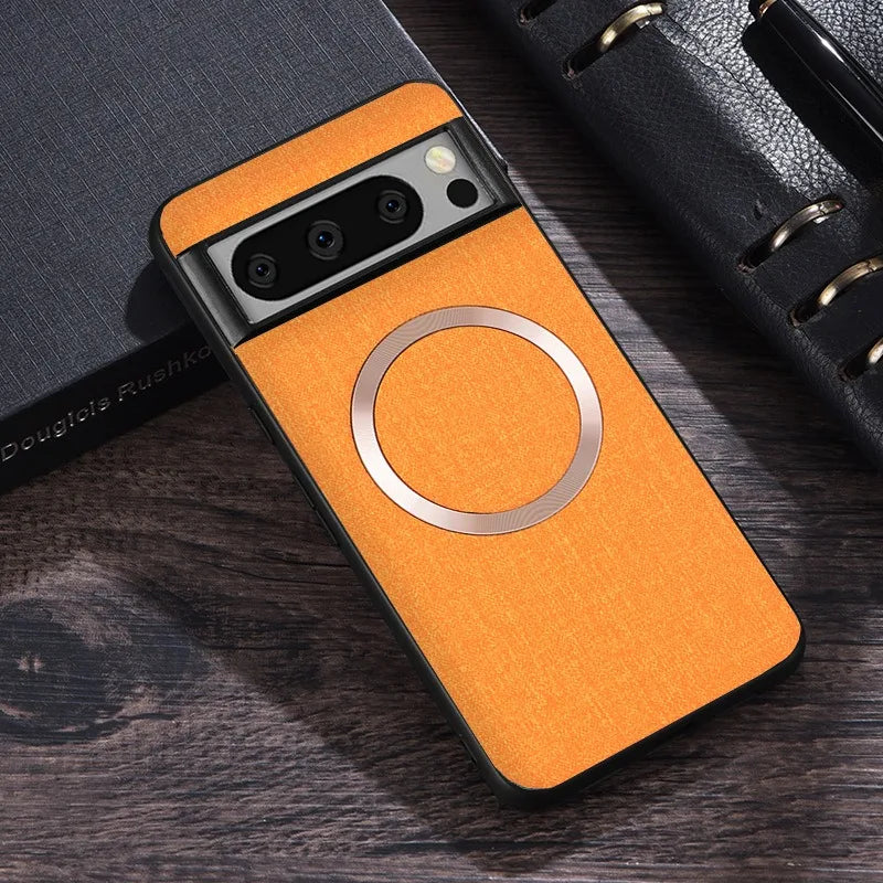 for Magsafe Fabric Cloth Case for Google Pixel 9 8 7 6 10 Pro XL 7A 8A 6A Magnetic Wireless Charging Slim Cover for Pixel 9Pro