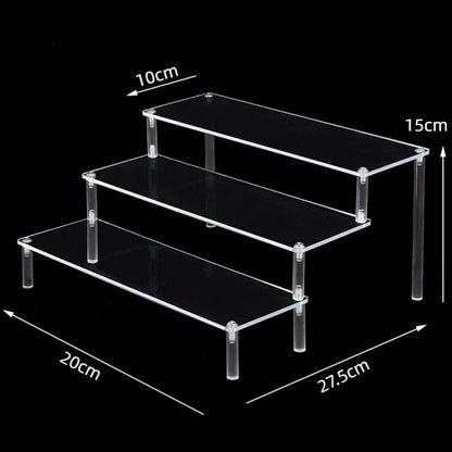 1-5 Tier Iridescent Acrylic Display Risers Stand Shelf for Figures Collectibles Cupcakes Perfumes Jewel Decorating & Organizing