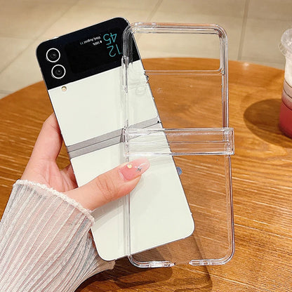 Clear Phone Case For Samsung Galaxy Z Flip 7 FE 6 5 4 Shockproof Folding Transparent Hard Cover For Samsung Z Flip5 Flip4 Flip3
