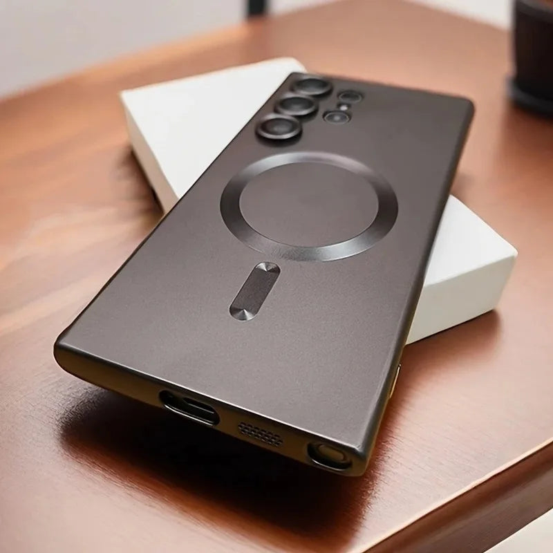 Luxury Magnetic Wireless Charging Case For Samsung Galaxy S26 S25 S24 S23 S 26 25 Ultra Plus Cases Shockproof Soft Phone Cover