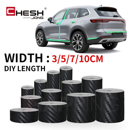 3D Carbon Fiber Car Sticker Paste Protector Glossy Black Vinyl Wrap Film Car Wrap Sheet Film Waterproof Protection Accessories