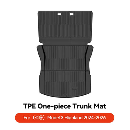 YZ For Tesla Model 3 Y Highland Juniper 2021-2026 all-in-one TPE Trunk mat Luggage mat Four Seasons Waterproof Non-slip