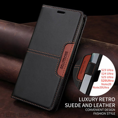 Flip Leather Case for Samsung Galaxy S26 S25 S24 S23 FE S22 S21 S20 Plus Note20 Ultra A17 A37 A16 A36 A56 A26 Wallet Phone Cover