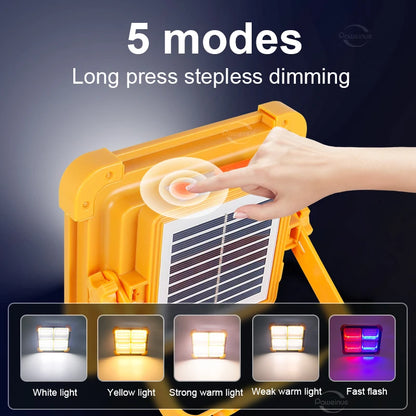 Portable Solar Lantern LED Tent Light Rechargeable Lantern Emergency Night Market Light Outdoor Camping Bulb Lamp Searchlight