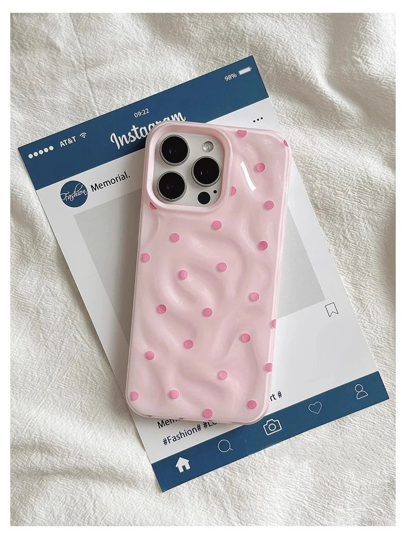 Polka Dot iPhone Case – Full Coverage Soft Cover for iPhone 11–17 Series