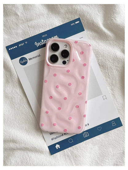 Polka Dot iPhone Case – Full Coverage Soft Cover for iPhone 11–17 Series