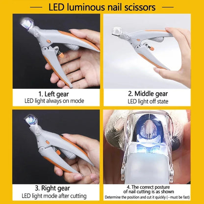 Pet Nail Clipper with LED Light for Cats and Dogs