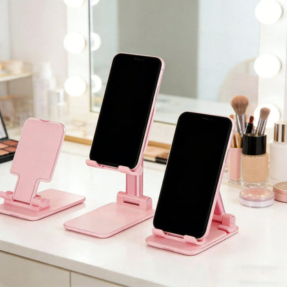 Adjustable Foldable Phone Tablet Stand Portable Desk Holder Universal Compatible Cellphone Mount Sturdy Non Slip Base For Live Stream Office Study Travel Binge Watching Home