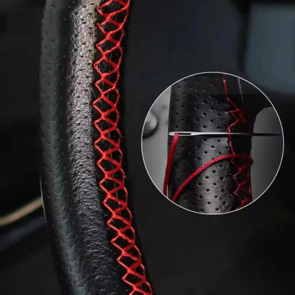 DIY Car Steering Wheel Cover Fiber Leather with Needle Braid on Steering Wheel SkidProof Car Styling Interior Accessorie