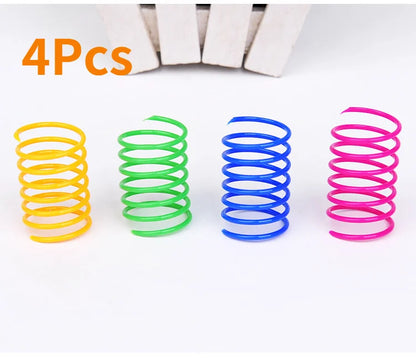 Colorful Spiral Spring Cat Toys – Bouncy Coil Play Set