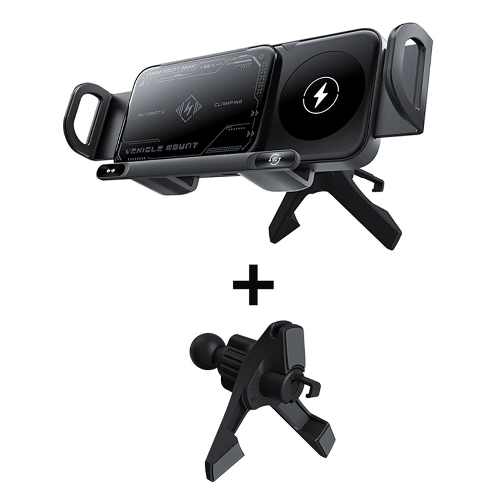 Car Wireless Charger Dual Coil Fold Screen Car Fast Charging Stand for Samsung Galaxy Z Fold 6 Flip 3 Air Vent Car Phone Holder