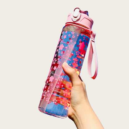 800ml Leakproof Sports Water Bottle with Time Scale