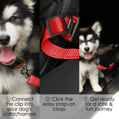 Adjustable Pet Dog Cat Car Seat Belt for Dogs Harness Leash Travel Clip French Bulldog Dog Collar Connector Accessories Supplies