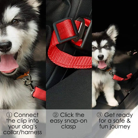 Adjustable Pet Dog Cat Car Seat Belt for Dogs Harness Leash Travel Clip French Bulldog Dog Collar Connector Accessories Supplies