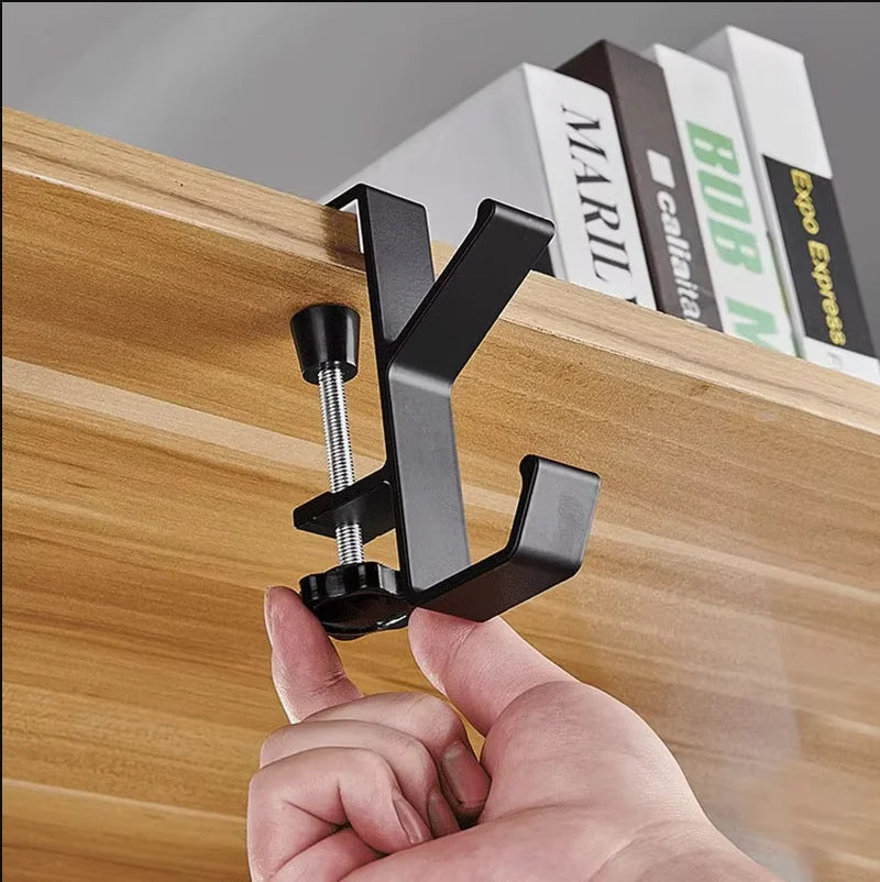 5-Shaped Portable Desk Hook | Punch-Free Table Edge Hanger for Handbags, Umbrellas | Student & Office Home Organizer