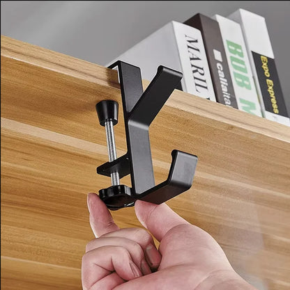 5-Shaped Portable Desk Hook | Punch-Free Table Edge Hanger for Handbags, Umbrellas | Student & Office Home Organizer