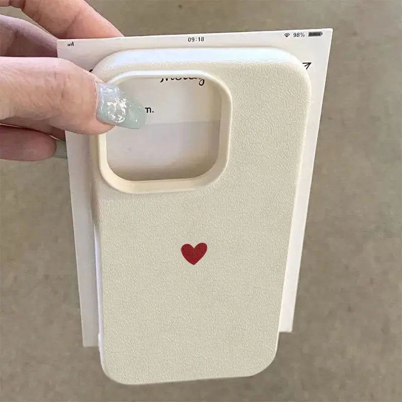 Simple Red Love Heart Soft TPU Phone Case For iPhone 17 Air 16 14 13 12 11 Pro Max 7 8 Plus Cover For iPhone 16E 15 Pro Cases