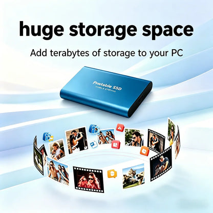 16TB Mass Storage Portable SSD 1TB 2TB 4TB 8TB USB3.2 External Hard Drive High Speed Solid Disk for All Devices