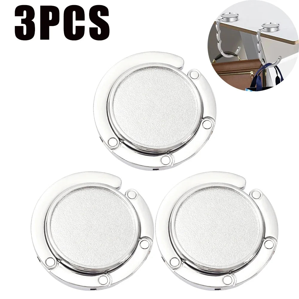 Stylish Round Bag Hook Foldable Purse Hanger for Tables Handbags Wallets Durable Portable Design Keeps Bags Clean Organized