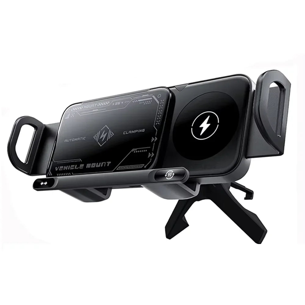 Fast Dual Coil Car Wireless Charger Station Magnet Foldable Cellphone Mount For Samsung Fold 5 4 3 W24 23  S24 S23 S22 Ultra