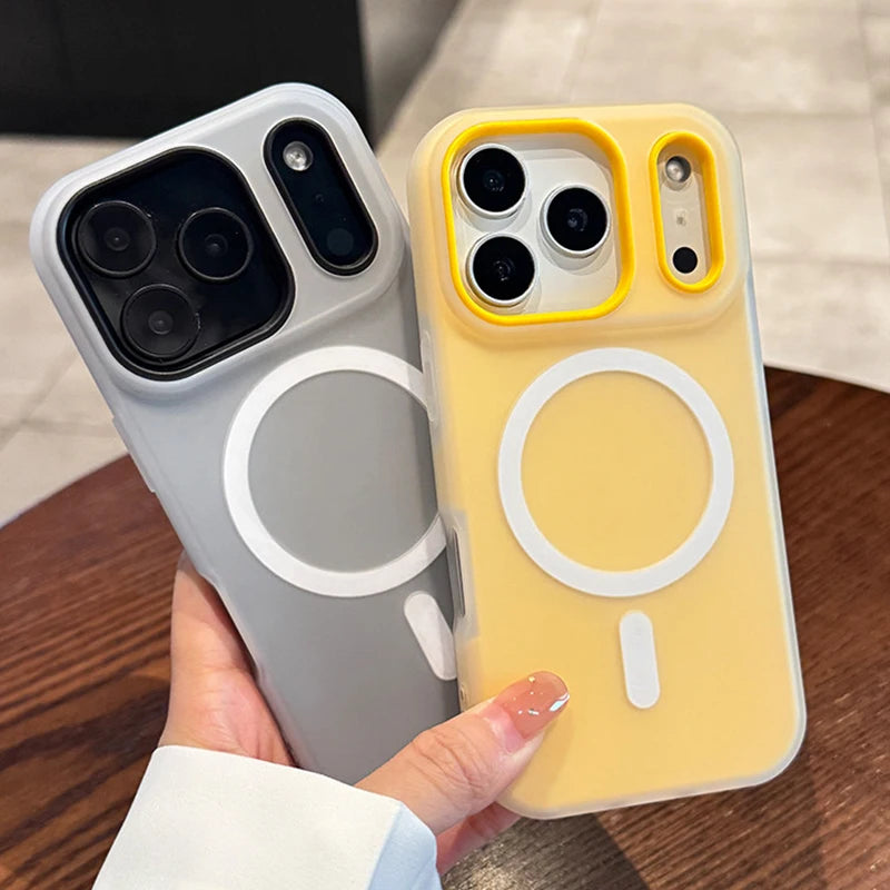 Luxury Candy Color 2 IN 1 Magnetic Case For iPhone 17 Air 16 15 14 13 12 11 Pro Max Plus For Magsafe Wireless Charge Matte Cover