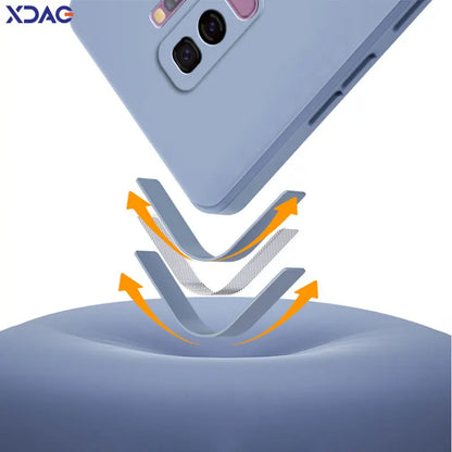 Square Liquid Silicone Back Cover for Samsung Galaxy S9 Plus Camera Protective Soft Shockproof Phone Case SamsungS9 S9Plus Funda