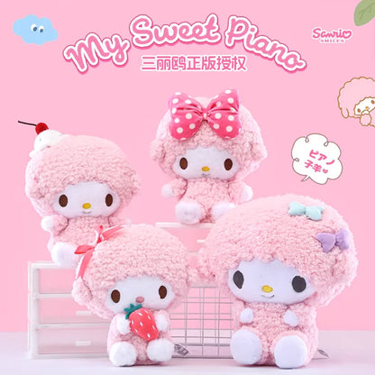 Genuine Sanrio Piano Plush Toy Hello Kitty My Melody Kuromi Cinnamoroll Cartoon Student Backpack Pendant Decoration Girl Gift