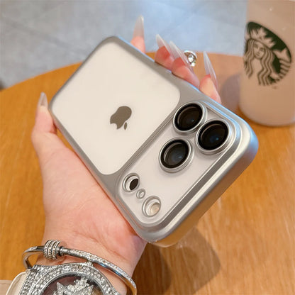 Luxury Frosted Matte iPhone Case – Metallic Frame MagSafe Cover for iPhone 11–17 Series