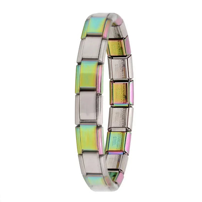 Hapiship Italian Elastic Charm Bracelet – 9mm Stainless Steel Fashion Bangle for Women & Men