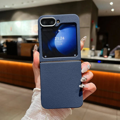 For Samsung Galaxy Z Flip 7 FE 6 5 4 3 5G Luxury Leather Case Shockproof Soft TPU Folding Phone Cover For Samsung Z Flip5 Flip6