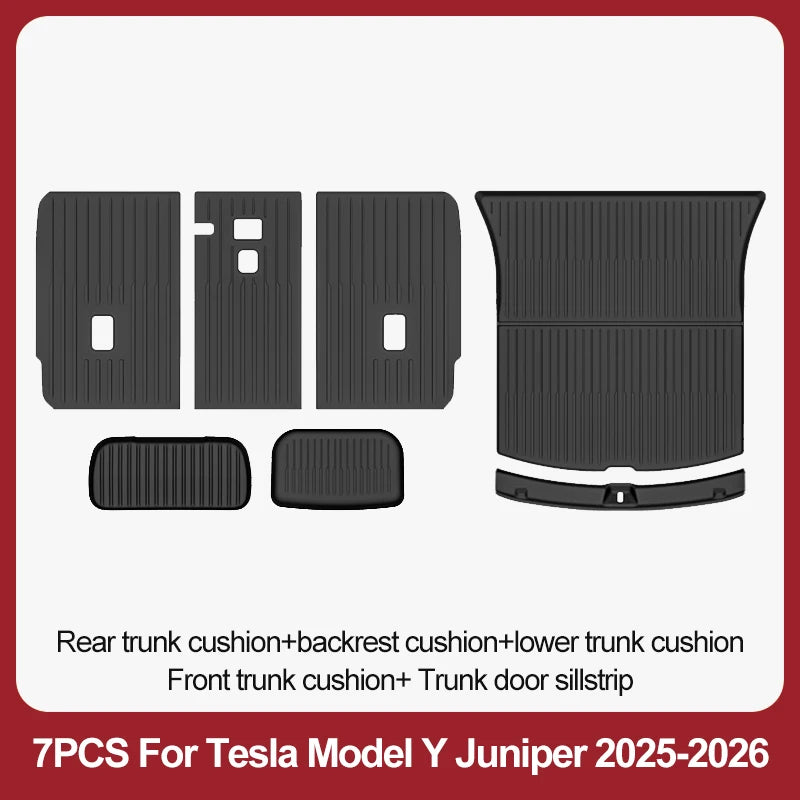 For Tesla New Model Y Juniper Premium/Performance 2025+ TPE Floor Mats Luggage Mat Wear-resistant Foot Pads ModelY Trunk Mats