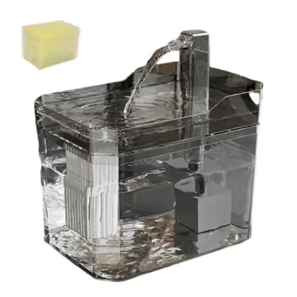 Cat Water Fountain with Auto Filter Transparent Anti-Dry Burning Recirculating Dispenser Includes Pump for Cats