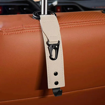Car Interior Accessories PU Leather Hooks Storage Clips Front Seat Headrest Organizer Holder Auto Fastener Hangers Space Saving