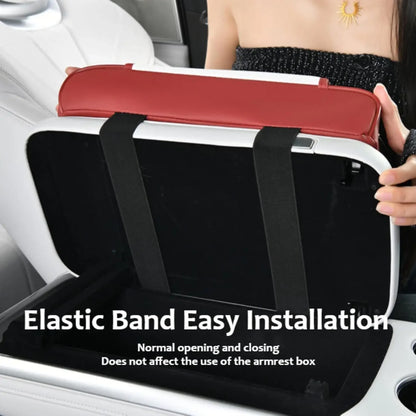 Car Armrest Cushion Center Console Storage Organizers Seat Cover Cup Holder Tissue Box Phone Slot Fast Charger Ambient LED Light