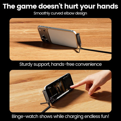 27W PD to Lightning Fast Charging Cable Foldable Stand Charge 2-in-1 Type-C to Lightning Charging Data Wire For iPhone 14 13 12