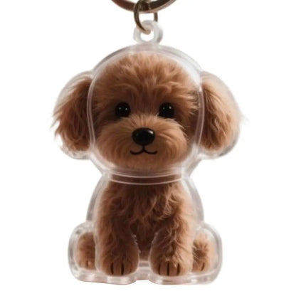Clear Pet Hair Keychain Cute Dog Fur Keepsake Holder Creative Transparent Pet Hair Memorial Collection Pendant For Dog/Cat