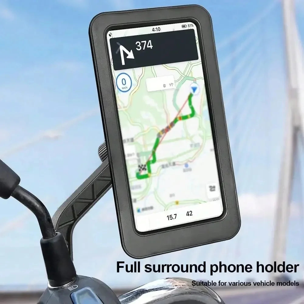 360° Rotating Waterproof Motorcycle Bike Mobile Phone Holder Magnetic Universal Bicycle GPS Navigation Support Cellphone Stand
