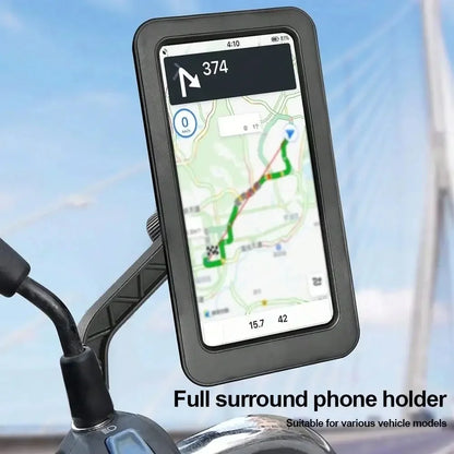 360° Rotating Waterproof Motorcycle Bike Mobile Phone Holder Magnetic Universal Bicycle GPS Navigation Support Cellphone Stand