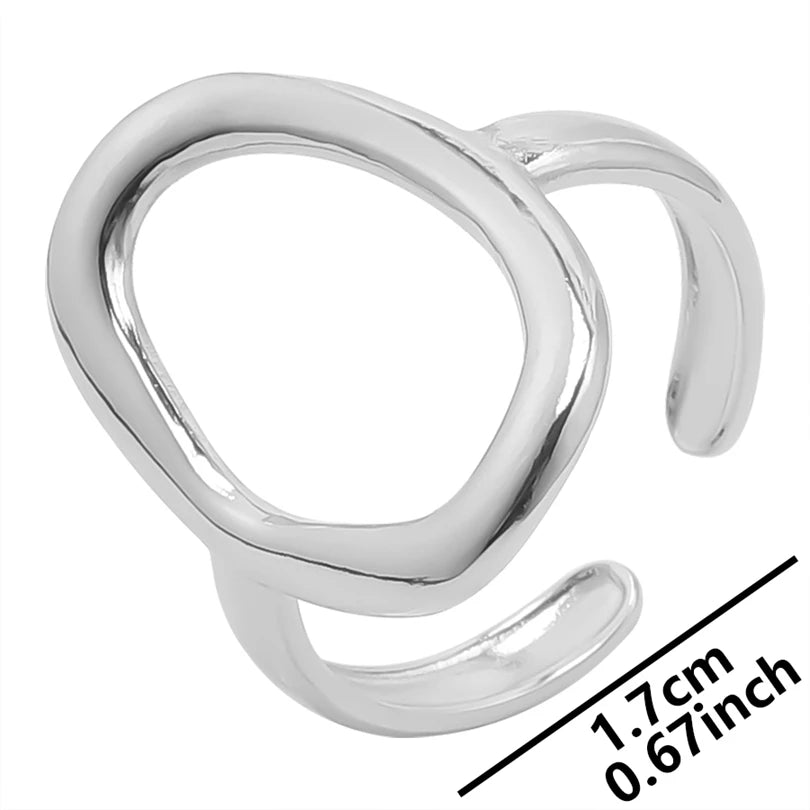 Stainless Steel Chunky Open Ring – Vintage Hollow Multi-Layer Design
