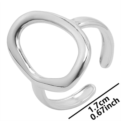 Stainless Steel Chunky Open Ring – Vintage Hollow Multi-Layer Design