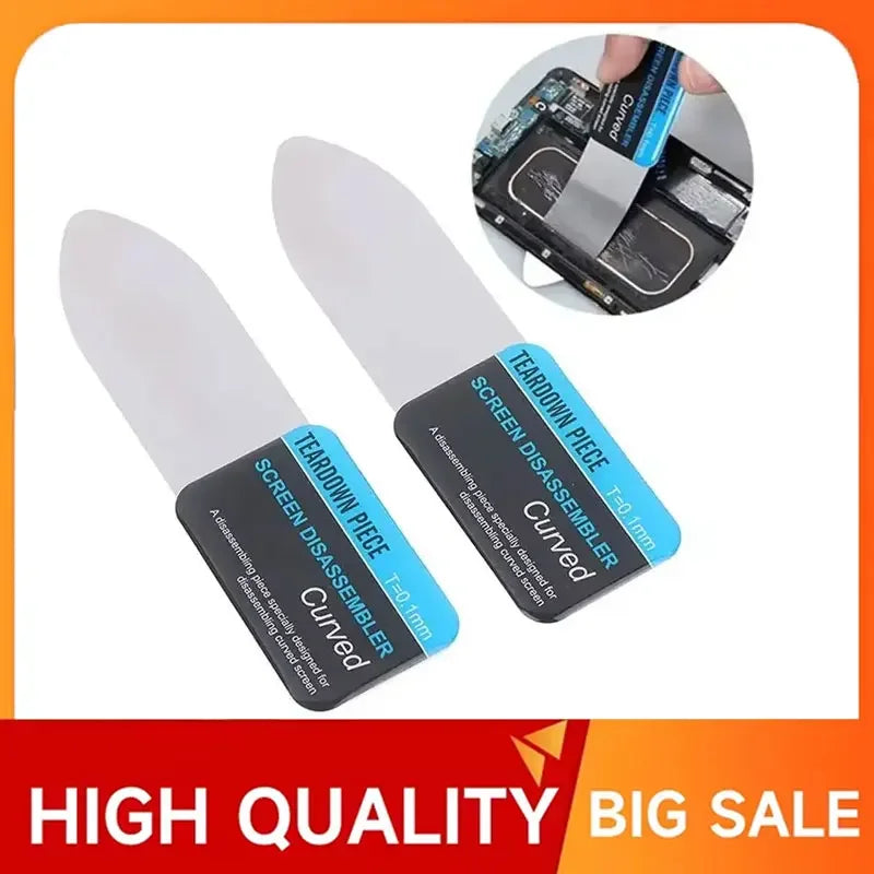 1 Piece Mobile Phone Curved LCD Screen Spudger Opening Pry Card Tools Ultra Thin Flexible Mobile Phone Disassemble Steel Metal