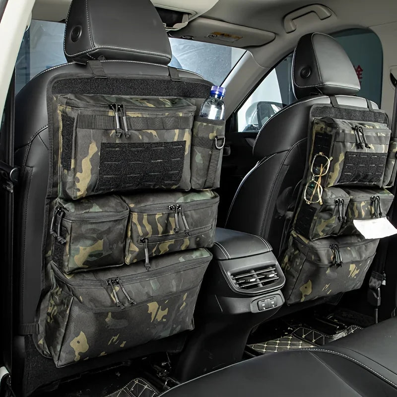Multifunctional luggage organizer and storage bag, tactical storage bag for car rear seats, hanging rear seat bag