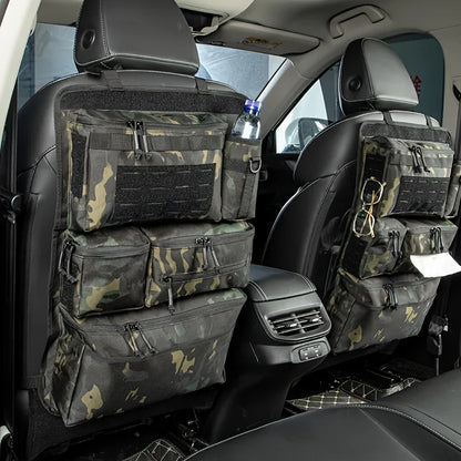 Multifunctional luggage organizer and storage bag, tactical storage bag for car rear seats, hanging rear seat bag