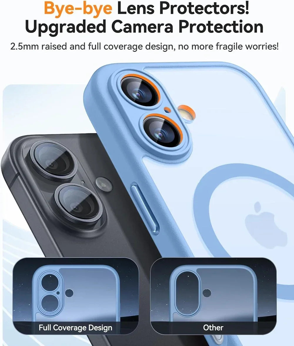 Magnetic Matte Translucent Armor Shockproof Case For iPhone 17 16 15 14 13 12 11 Pro Max Plus For Magsafe Wireless Charge Cover