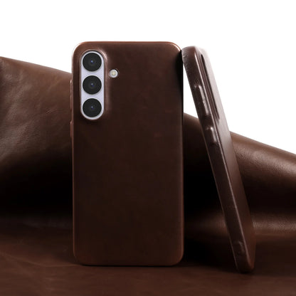 Premium Genuine Leather Back Case For Samsung Galaxy S25FE S26 S25Ultra S24 S23 S22 Business Full Covered Protective Phone Cases