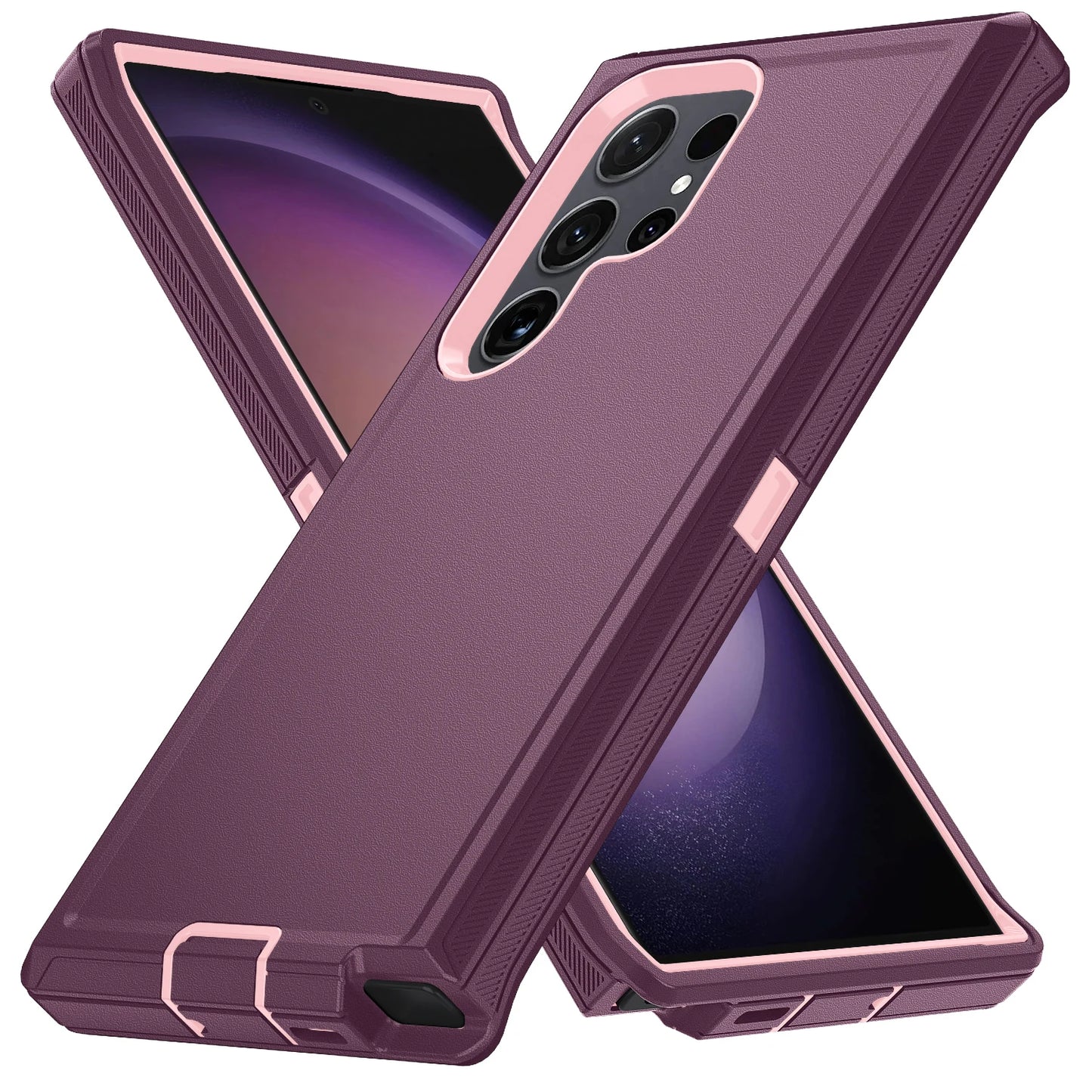 For Samsung Galaxy S25 S24 S23 S22 S21 S20 FE Plus Ultra Note 20 Armor Shockproof Defender Phone Case Hard PC+TPU Back Cover