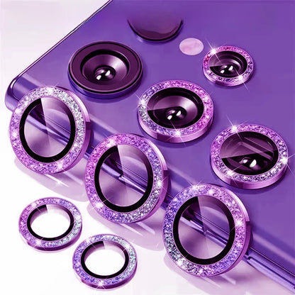 Diamond Glitter Lens Glass For Samsung Galaxy S26 Ultra Plus HD Clear Camera Protector For Samsung S25 S24 Metal Ring Lens Film