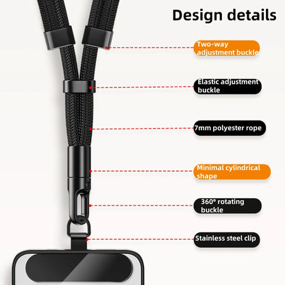 Universal Phone Lanyard with Clip Upgraded Anti-Drop 360° Rotation Adjustable Neck/Crossbody Strap for All Phone Cases